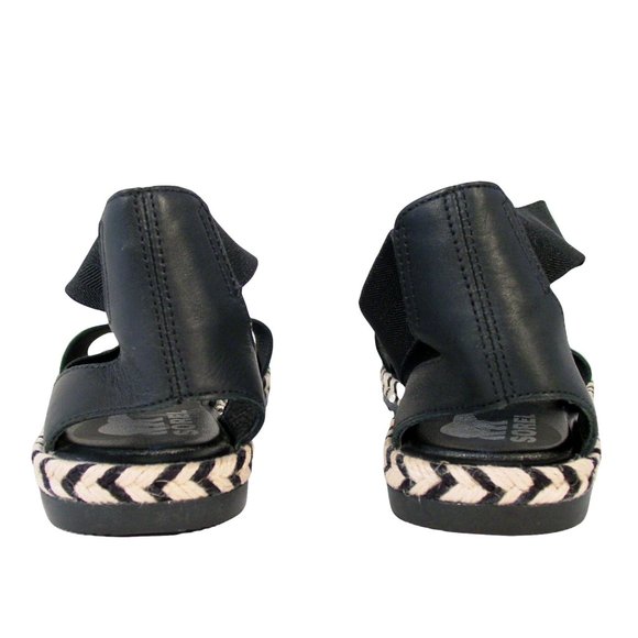 ANTHROPOLOGIE SOREL Ella II Leather Chevron Jute Espadrille Sandals Women's 9 - Picture 6 of 10